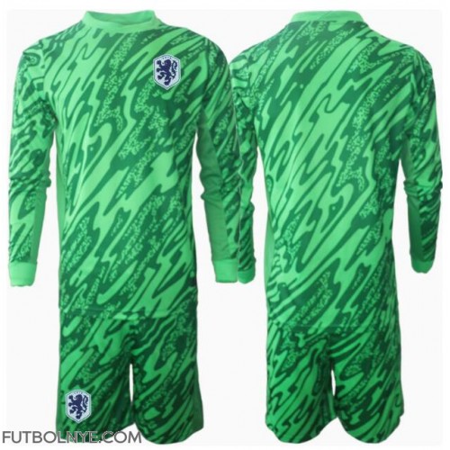 Camiseta Países Bajos Portero Primera Equipación para niños Eurocopa 2024 manga larga (+ pantalones cortos)
